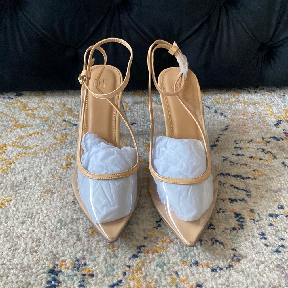 Clear/ Beige Transparent Gisselle Pumps Size 10